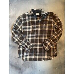 Field & Stream 1871 Men’s Long Sleeve Antique Plaid Flannel Shirt L Brown & Tan